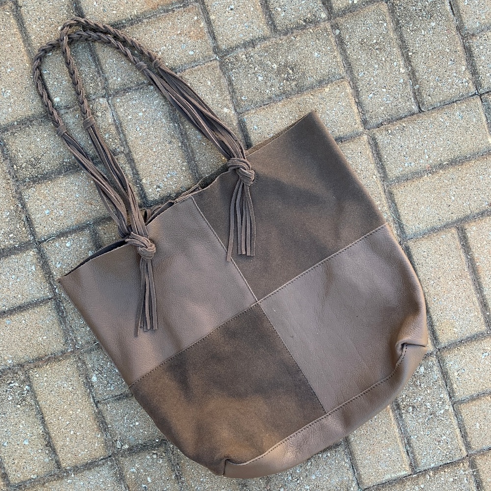 Sundown Wilds Leather Patchwork North Branch Tote - image 1